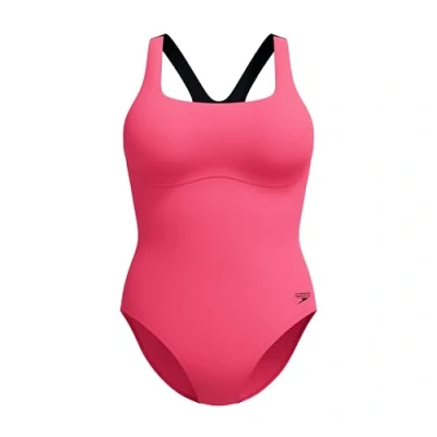 Abbildung von Speedo Womens FLEX BAND Swimsuit WITH Built IN SWIM BRA Badeanzug, Damen, Größe: 44, Raspberry fill