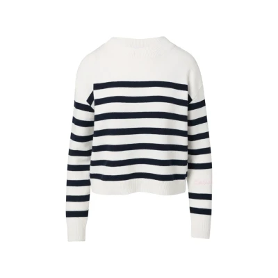 Abbildung von comma casual identity Kontrast Details Strickpullover, Damen, Größe: 34, Weiß