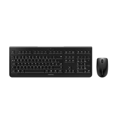 Abbildung von CHERRY DW 3000, Kabelloses Tastatur Maus Set, UK Layout (QWERTY), 2,4 GHz Funk, Flaches Design, Geräuscharme Tasten, Symmetrische Maus, Schwarz
