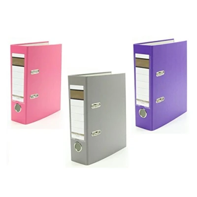 Abbildung von 3x Ordner / DIN A5 75mm Farbe: je 1x pink, lila und grau