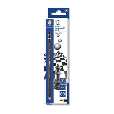 Abbildung von STAEDTLER 100B HB Mars Lumograph black Künstlerbleistift (Härtegrad HB, Sechskantform, hochwertige Premium Bleistifte mit spezieller Minenrezeptur, 12 ST in der Faltschachtel)