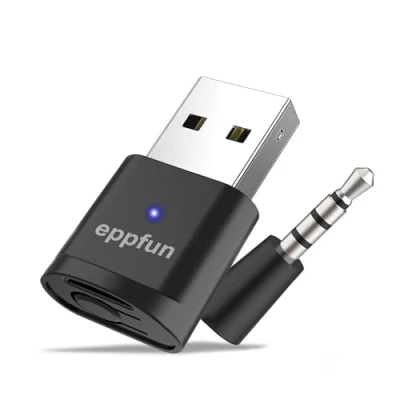 Abbildung von eppfun USB Bluetooth 5.2 Audio Adapter Dongle für PC PS5, APTX Adaptive Transmitter Stick Wireless Kopfhörer &amp; Ohrhörer Plug Play (nur Audio)
