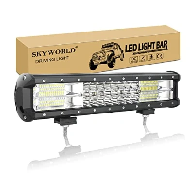 Abbildung von SKYWORLD LED Arbeitsscheinwerfer Bar, 15 Zoll 38cm 216W Zusatzscheinwerfer Scheinwerfer 12V 24V Auto Arbeit Licht Bar Wasserdicht Lightbar für 4x4 Offroad SUV UTV ATV KFZ Traktor