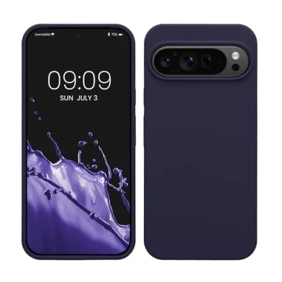 Abbildung von kwmobile Hülle kompatibel mit Google Pixel 9 Pro XL Silikon Handy Case Handyhülle weiche Oberfläche kabelloses Laden Deep Ocean