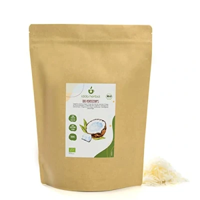 Abbildung von BIO Kokoschips (500g), Ungesüßt und ungeröstet, Kokos Chips aus biologischem Anbau, 100% Natürlich rein, Verzehrfertiger Snack, Vegan