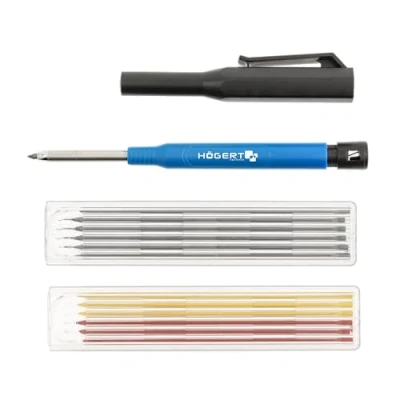Abbildung von Högert Technik Minenstift Druckbleistift Grip Automatik Bleistift 6 Schreibfedern HB