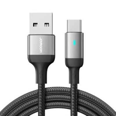 Abbildung von Joyroom S UC027A10 Extraordinary Series 3A USB A auf Typ C Schnelllade Datenkabel, 1,2 m, Schwarz