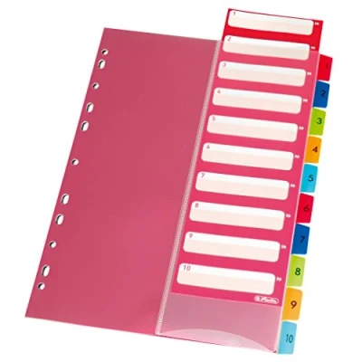 Abbildung von Herlitz 10913929 Register 1 10, 21 x 29,7 cm, PP, farbig mit IndexBlatt und Eurolochung