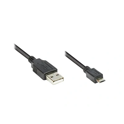 Abbildung von Anschlusskabel USB 2.0 Stecker A an Micro B, schwarz, 0,6m
