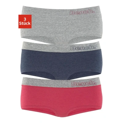Abbildung von Bench 3 PACK Panties rotmeliert /marinemeliert /graumeliert, Damen, Größe: 32/34, Rot meliert /marine /grau