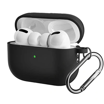 Abbildung von CoverKingz Hülle kompatibel mit AirPods Pro 2 Silikon Schutzhülle Cover Case Tasche Schwarz