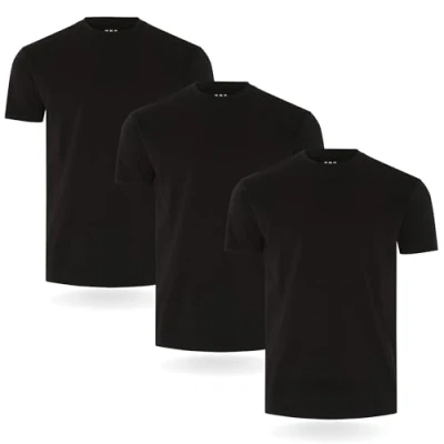 Abbildung von FM London Herren T Shirt (3/5er Pack) Hochwertige Shirts mit leicht tailliertem Design Superweiches aus 100% Baumwolle Stretch für jeden Anlass geeignet