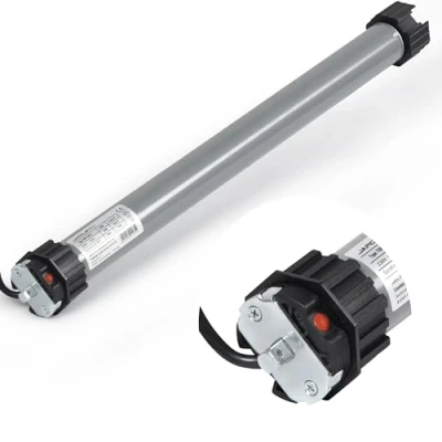 Abbildung von jarolift Elektronischer TDEP 40/13 Rollladenmotor Rohrmotor, SW60, Zugkraft 75 kg, Komplettset mit 8 Kant Wellenadapter u. Lager, Blockiererkennung, Überlastungsschutz