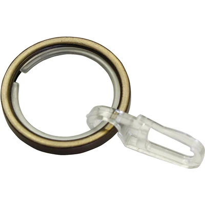 Abbildung von GARDINIA Gardinenringe für Gardinenstangen Mit Ø 20 mm, Gleiteinlage und Gardinenhaken, 10 Stück, Serie Chicago, Breite 4 Metall, Bronze