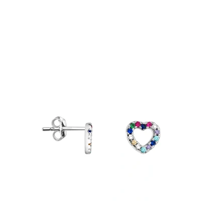 Abbildung von SOFIA MILANI Damen Ohrringe 925 Silber mit Zirkonia Steinen Herz Ohrstecker E2509