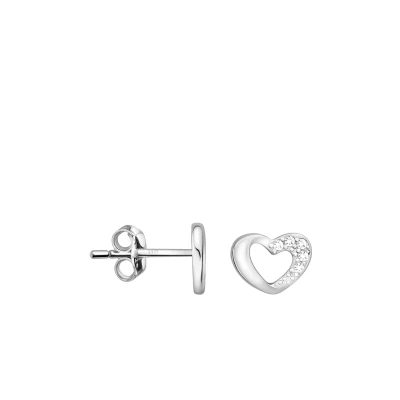 Abbildung von SOFIA MILANI Damen Ohrringe 925 Silber mit Zirkonia Steinen Herz Ohrstecker 20851