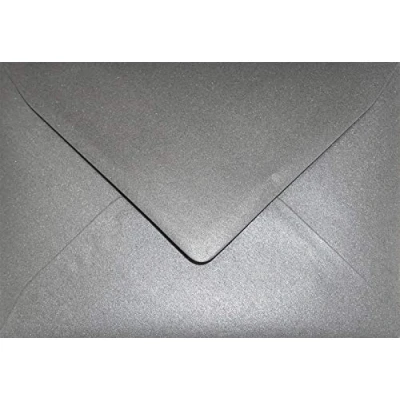 Abbildung von Netuno 25 Umschläge Perlmutt Dunkel Grau DIN B6 125x 175 mm 120g Aster Metallic Grey Briefumschläge für Einladungen Grußkarten Osterkarten Weihnachtskarten Kuverts glänzend