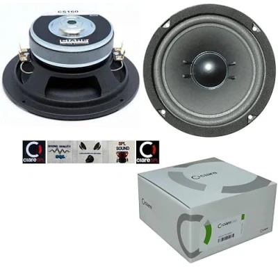 Abbildung von 1 SUBWOOFER TIEFTON Lautsprecher CIARE CS160 VON 40 + WATT RMS UND 120 MAX VERDOPPELT 6,5&quot; 16,50 cm 165 MM SUB WOOFER DVC Spule 4 OHM Boot AUCH FÜR TÜREN ES IST PORTIER CAR