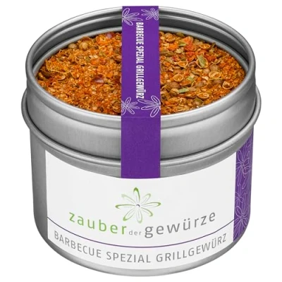 Abbildung von Zauber der Gewürze Barbecue Spezial Grillgewürz BBQ Gewürz für Steak, Spare Ribs und Grillspieße, Gourmet Qualität in wiederverschließbarer Aroma Dose, 65 g