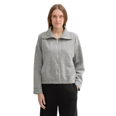 Abbildung von TOM TAILOR Sweatjacke mit großem Stehkragen