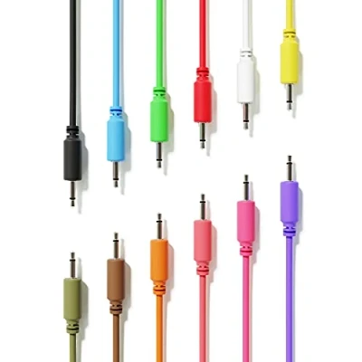 Abbildung von ExcelValley 12 Pack Mono Modular Patchkabel TS 3,5mm 1/8&quot; Eurorack Synthesizer [60 cm 24&quot;]