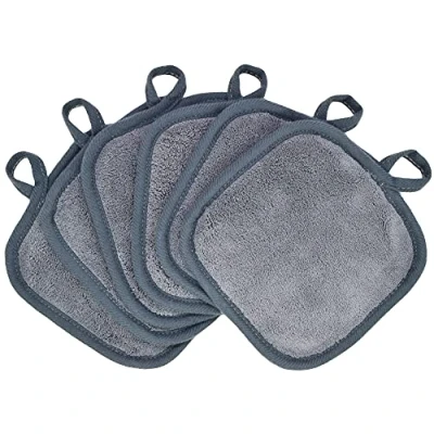 Abbildung von BloomSesame Abschminktuch aus Mikrofaser Wiederverwendbar Gesichtsreinigungstuch Make Up Entferner Tuch Grau（5 x 5inch 6 Stück）