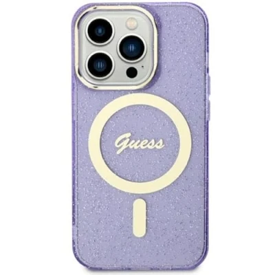 Abbildung von Guess GUHMN61HCMCGU Hülle für iPhone 11 / Xr 6.1&quot; lila hardcase Glitter Gold