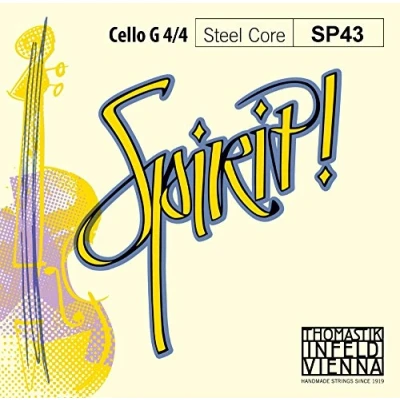 Abbildung von Thomastik Einzelsaite für Cello 4/4 Spirit G Saite Seilkern, Chrom umsponnen, mittel