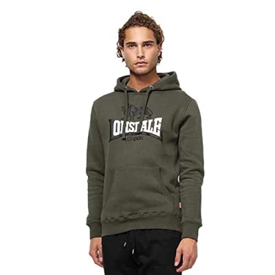 Abbildung von Lonsdale Normale Passform Thurning Kapuzenpullover, Herren, Größe: XXL, Olive black white