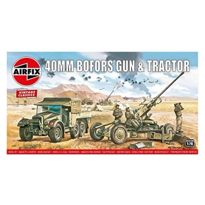 Abbildung von Airfix Bofors 40mm Gun &amp;amp Tractor, Militärfahrzeugmodellbausatz, Montagesatz, 1:76, beliebiges Geschlecht, Kunststoff