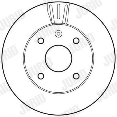 Abbildung von JURID 562662JC Bremsscheibe 256 24 4 114,3 Belüftet beschichtet mit Schrauben CHEVROLET: Nubira Kombi, Epica Limousine, Lacetti Schrägheck