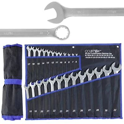 Abbildung von CCLIFE Ratschenringschlüssel 25tlg Gelenk Ratschenschlüssel Set 6 32mm Ring Maulschlüsset (25 St)