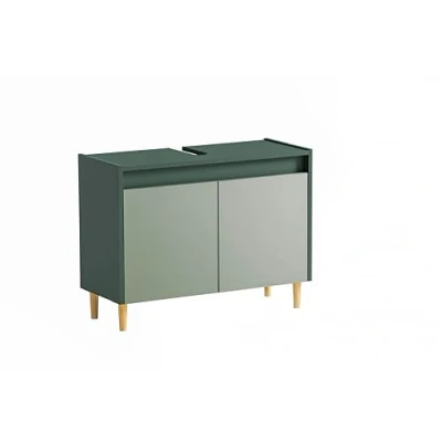 Abbildung von Schildmeyer Waschbeckenunterschrank Lovis, Breite 80 cm Metallbeschläge, Möbelfüße aus Massivholz