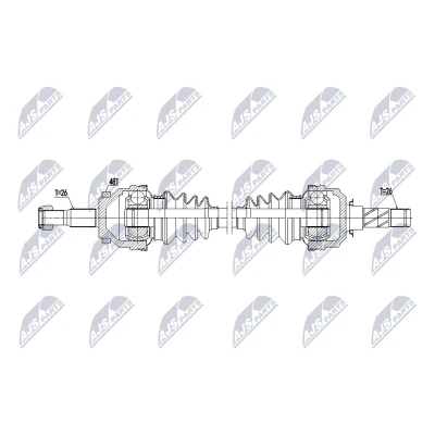 Abbildung von NTY NPW VV 173 Antriebswelle Hinterachse rechts, links 752mm