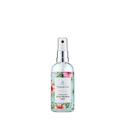 Abbildung von Flora &amp; Curl Coconut Mint Scalp Refresh Mist 100 ml, trockenes Kopfhautspray für Frauen, mit beruhigenden Pflanzenstoffen, kühlende Kopfhautentlastung