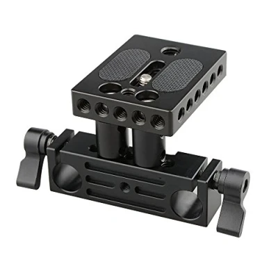 Abbildung von CAMVATE DSLR Baseplate Mount mit Schienenblock Höhe Riser für 15 mm Schiene Rod Support System
