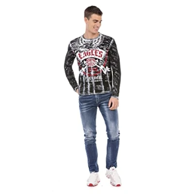 Abbildung von Cipo &amp; Baxx Herren Sweatshirt Pullover Langarmshirt Longsleeve Sweater Print CL493 Ecru L