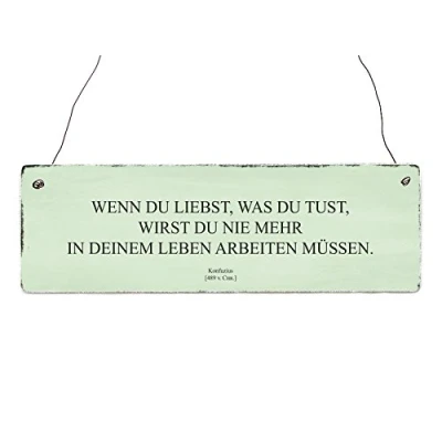 Abbildung von Interluxe Holzschild Shabby WENN DU LIEBST was TUST Arbeit Job Türschild Vintage Deko