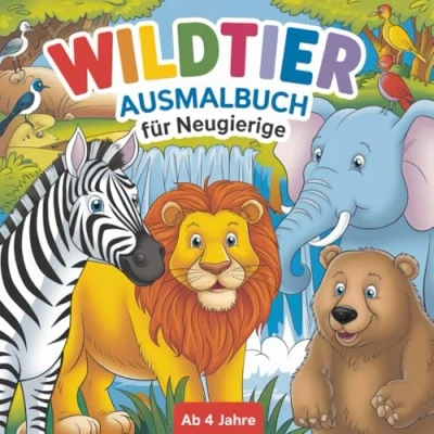 Abbildung von Wildtier Ausmalbuch für kleine Neugierige ab 4 Jahren mit 50 kreativen Ausmalbilder