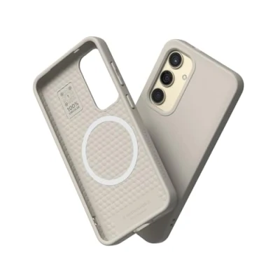 Abbildung von RhinoShield Case kompatibel mit [Galaxy S24] SolidSuit MagSafe Stoßdämpfende &amp; schlanke Schutzhülle Premium Finish 3.5 Meter Fallschutz Sandbeige