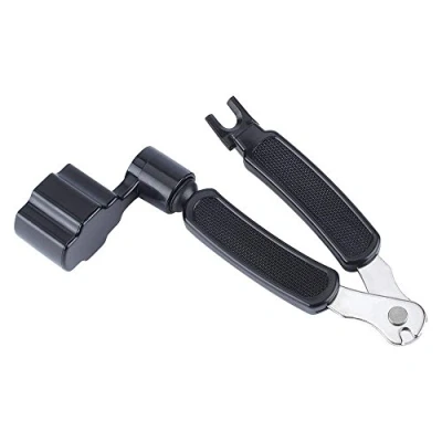Abbildung von OriGlam Multifunktions Gitarrenwerkzeug, 3 in 1, Saitenkurbel + Saitenschneider Pin Puller