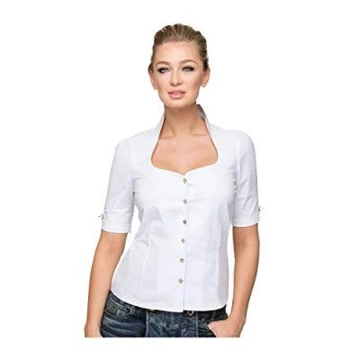 Abbildung von Stockerpoint Damen Priscilla Trachtenbluse, Weiß (Weiss Weiss), 42