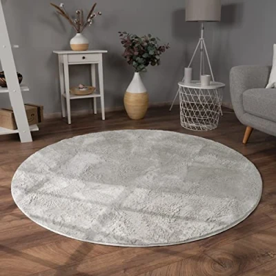 Abbildung von Paco Home Hochflor Teppich Wohnzimmer Flauschig Fellteppich Kunstfell Plüsch Shaggy Weich Fellimitat, Grösse:60x90 cm, Farbe:Schwarz