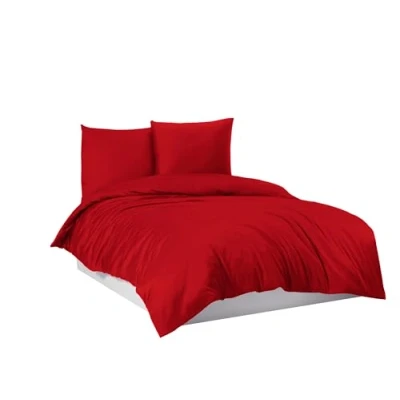 Abbildung von Mixibaby Bettwäsche Bettgarnitur Bettbezug 100% Baumwolle 135x200 155x220 200x220 200x200, Farbe:Rot, Größe:200 x 200 cm