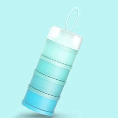 Abbildung von Queta Säuglingsmilchpulverspender, 480 ml stapelbare Babynahrung, 4 Schichten Tragbarer Milchpulverbehälter/Getreide/Lebensmittel/Obst/Snacks