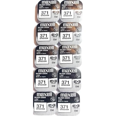 Abbildung von Felixmania® Maxell 371 SR920SW Originalbatterie, 1,55 V, Knopfzelle, Silberoxid, AG 6