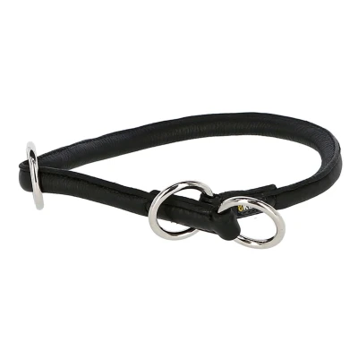Abbildung von Kerbl Halsband Roma Rindleder mit Stopper Schwarz 8mm 45cm
