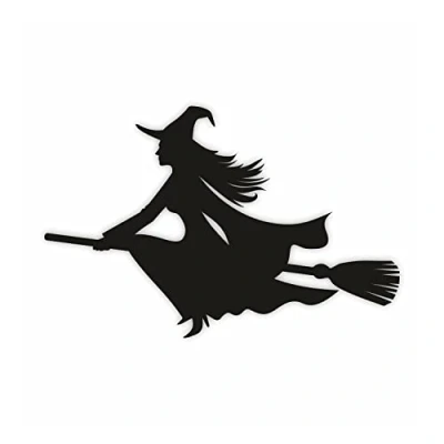 Abbildung von iSecur Auto Aufkleber Hexe auf Besen I 50 cm Schwarz Fahrzeug Sticker Wohnmobil Halloween kleine kfz338
