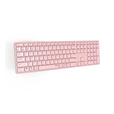 Abbildung von Rapoo E9800M Kabellose Multimode Tastatur, wiederaufladbar, mit Bluetooth, 2,4 GHz, Konnektivität für Verschiedene Geräte und schlankes Design, Rosa