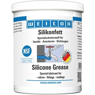 Abbildung von WEICON 26350045 Silikonfett 450 g haftstark Schmierstoff für Ventile, Armaturen, Dichtung